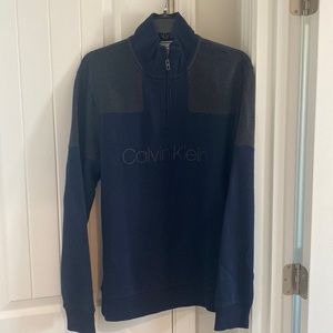 Calvin Klein navy/gray quarter zip pullover medium.